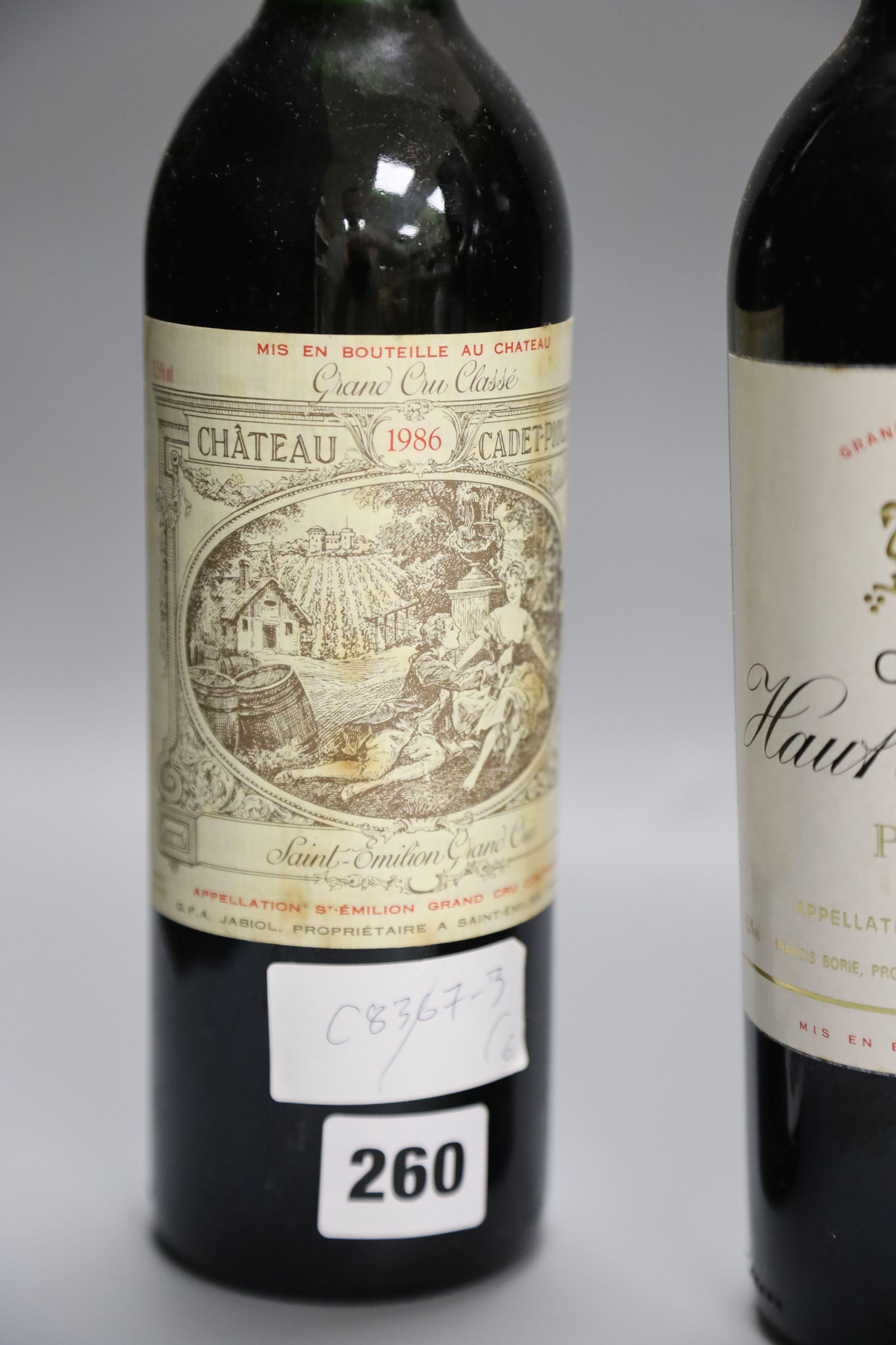 6 assorted Bordeaux wines.